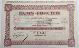 Акция Paris-Foncier, 100 франков, Франция (1927)